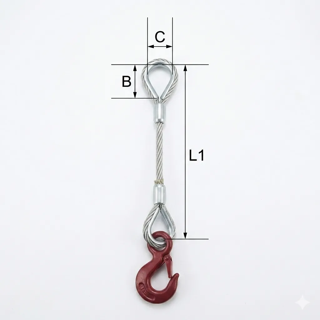 Laço de Cabo de Aço AC8 Polido com Alma de Aço